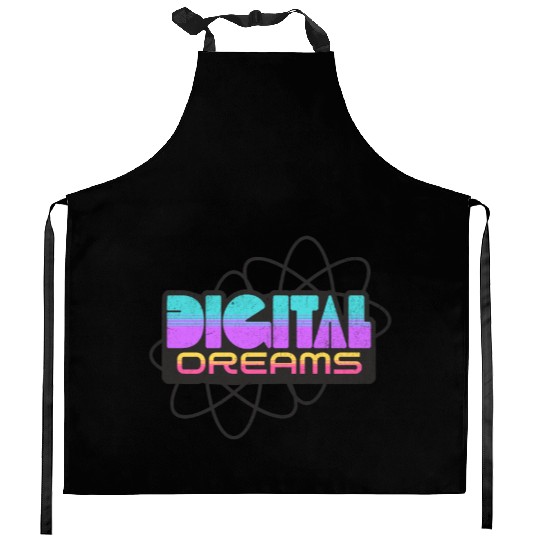 Digital Dreams - Retro Y2K Streetwear Design Kitchen Aprons