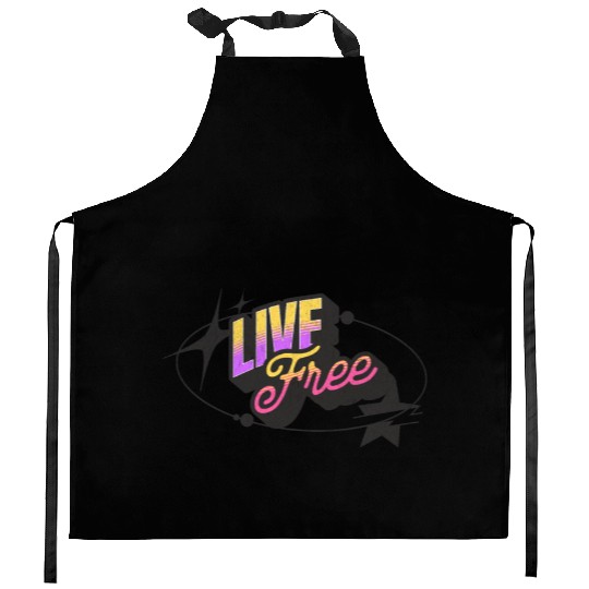 Live Free - Vibrant Y2K Streetwear Kitchen Aprons
