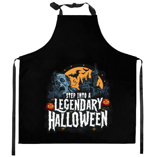 Spine Chilling Spooky Halloween Horror Design Kitchen Aprons