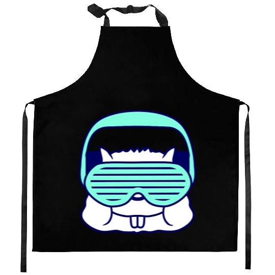Cute DJ Hamster Party Animal Guinea Pig Pet Face Kitchen Aprons