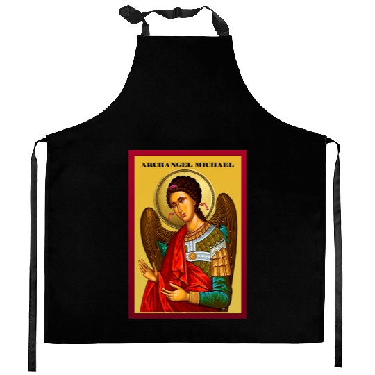 Archangel Michail Orthodox pray icon Kitchen Aprons