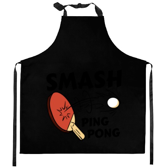 Ping Pong Paddle and Ball Smash Kitchen Aprons