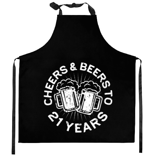 Cheers And Beers To 21 Years 21st Birthday Kitchen Aprons