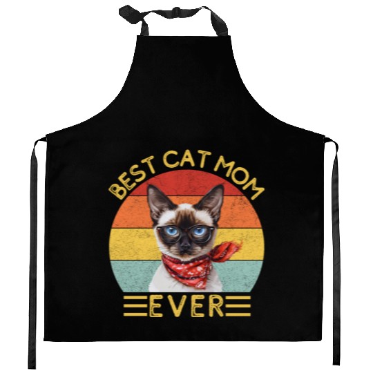 Best Cat Mom Ever Siamese Cat Lover Owner Cat Mama Kitchen Aprons