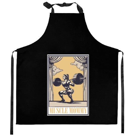 Tarot Cards Muscle Mommy for Strength & Kitchen Aprons