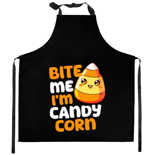 Candy Corn Bite Me, I'M Candy Corn Kitchen Aprons