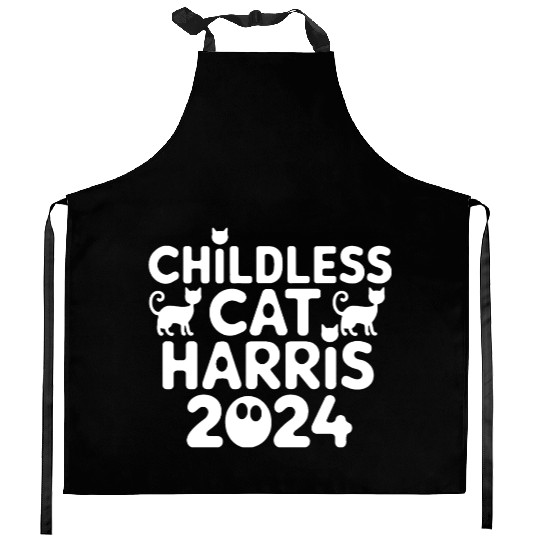 Childless Cat lady Kamala Harris Kitchen Aprons