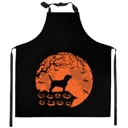 Beagle Dog dogs And Moon Halloween Dog Lover Gift Kitchen Aprons