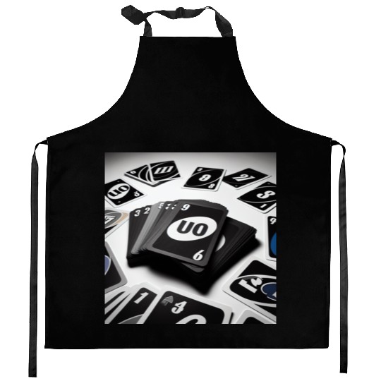 Black Uno Cards Kitchen Aprons