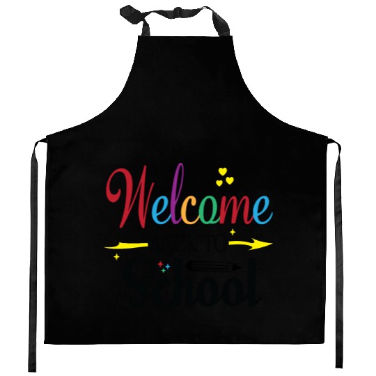 welcome back to school Kitchen Aprons