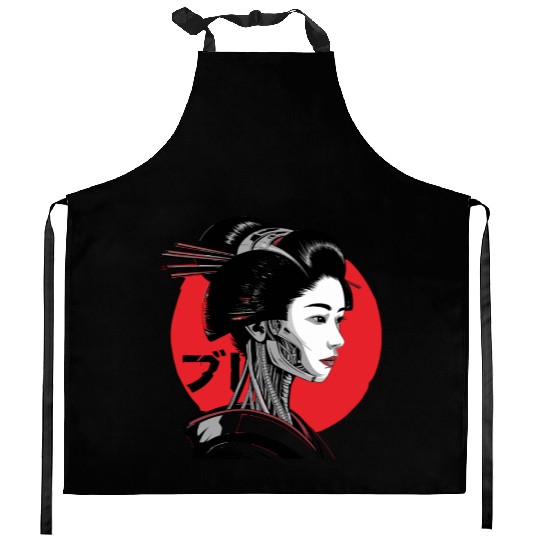 Cyberpunk Vaporwave Japanese Neon Street Art Kitchen Aprons