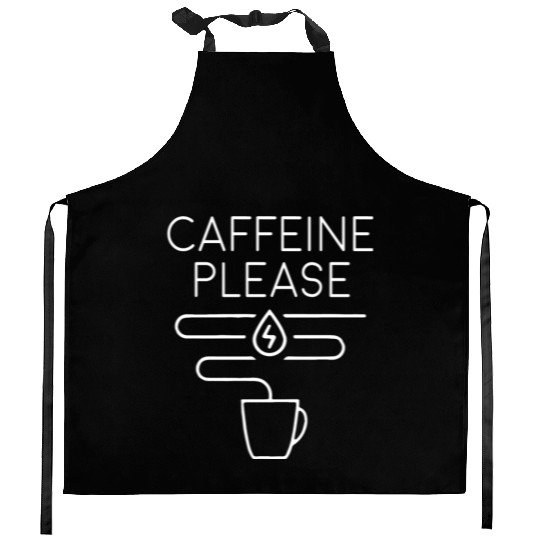 Caffeine Please Neon Sign Kitchen Aprons