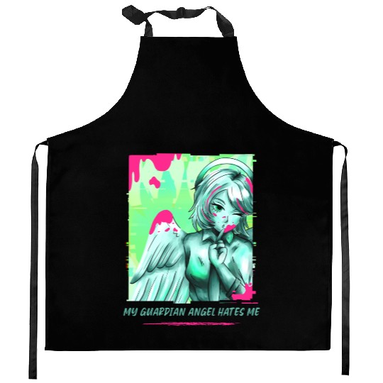 My Guardian Angel Hates Me (Ladies) Kitchen Aprons