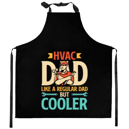 HVAC Dad But Cooler Mens HVAC Technician Father Kitchen Aprons