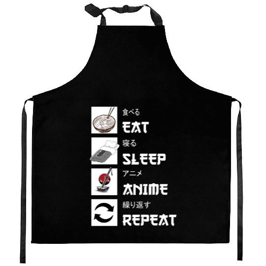 Eat sleep anime repeat manga Kitchen Aprons
