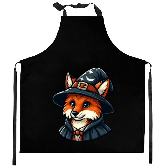 Magical Fox - Wizard Fantasy Kitchen Aprons