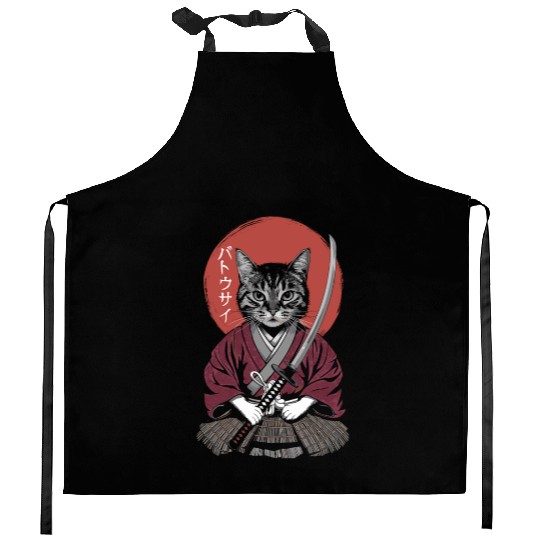 Neko Battousai Samurai Cat Classic Kitchen Aprons