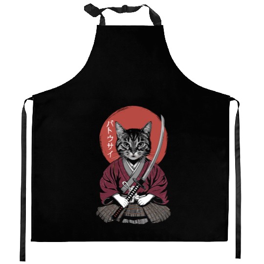 Neko Battousai Samurai Cat Classic Kitchen Aprons