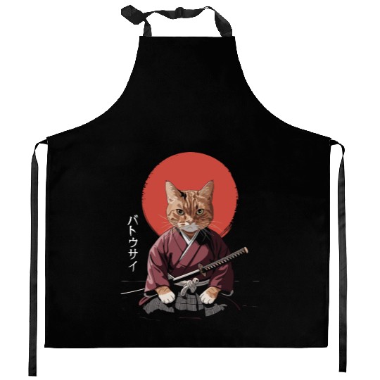 Neko Battousai Samurai Cat Classic Kitchen Aprons