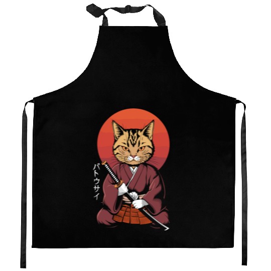 Neko Battousai Samurai Cat Classic Kitchen Aprons