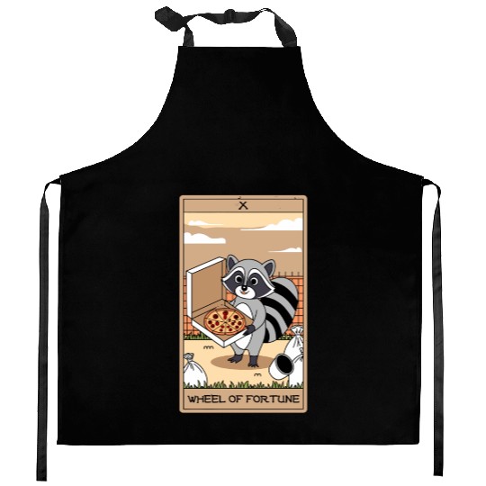Wheel of Fortune Raccoons Tarot Card Kitchen Aprons