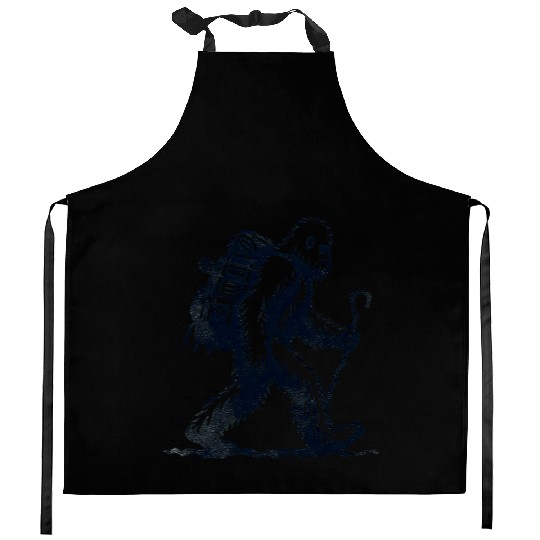 Bigfoot Hiking Lover Funny Design Kitchen Aprons