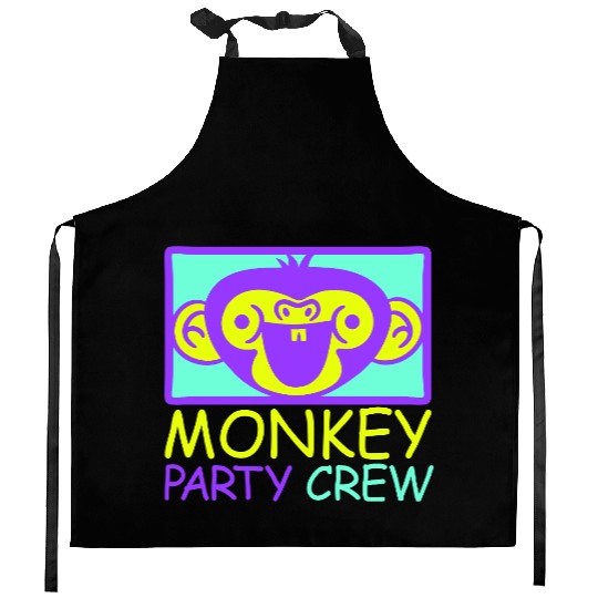 Monkey Chimpanzee Party Animals Crew Team Friends Kitchen Aprons