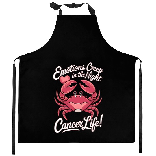 Emotions Creep in the Night Cancer Zodiac Sign Kitchen Aprons