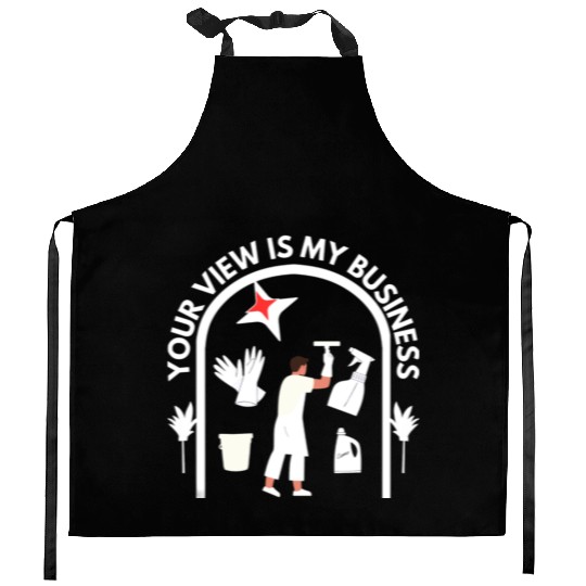 Funny Window Cleaner Janitor Squeegee Washer Quote Kitchen Aprons