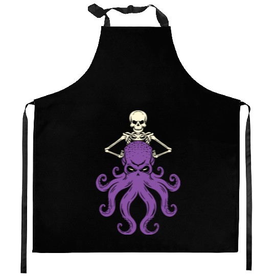 Octopus Skeleton Kitchen Aprons