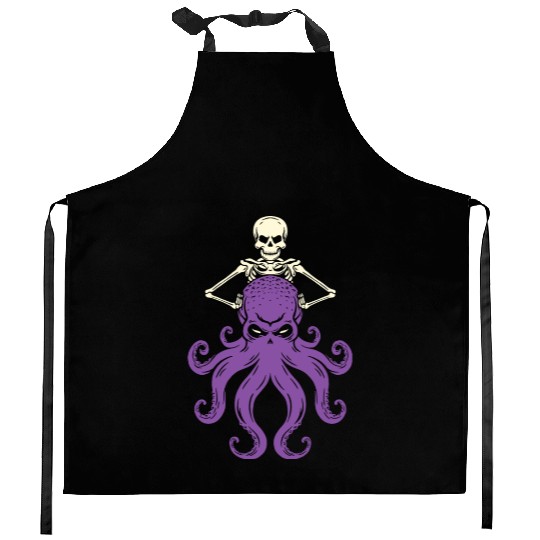 Octopus Skeleton Kitchen Aprons