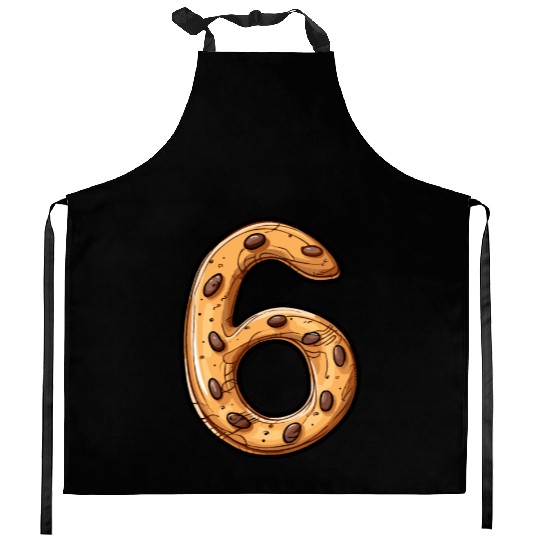 Birthday Cookie: Six-Year-Old, Number 3 Kitchen Aprons
