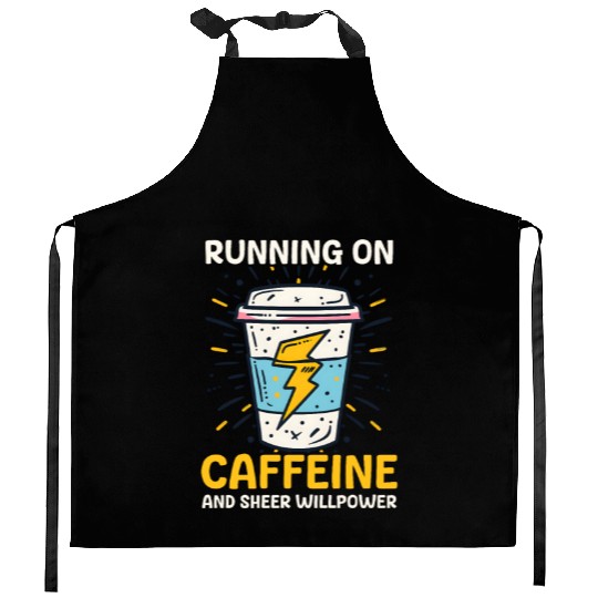 Depression Awareness Running On Caffeine Willpower Kitchen Aprons