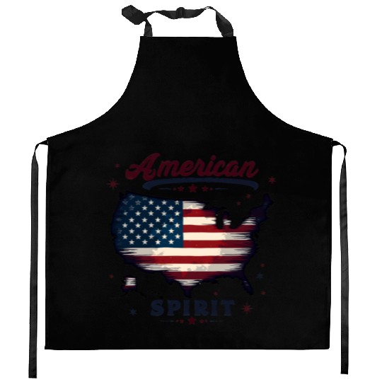 American Spirit Patriotic USA Flag Kitchen Aprons