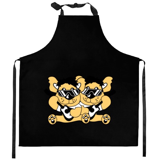 2 Guitars Teddy Bears Sweet Two Friends Band Team Kitchen Aprons
