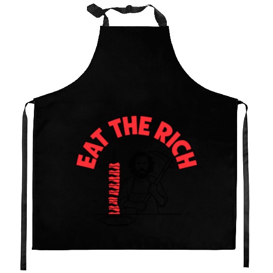 Eat The Rich Döner Kebab Parody Design Kitchen Aprons