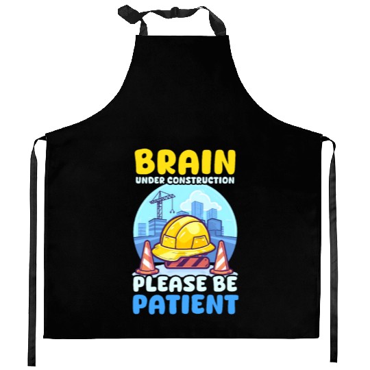 Depression Awareness Brain Under Construction Kitchen Aprons