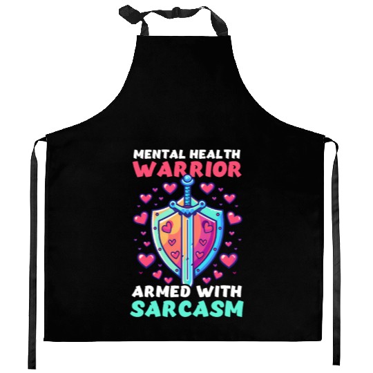Depression Awareness Mental Health Warrior Kitchen Aprons