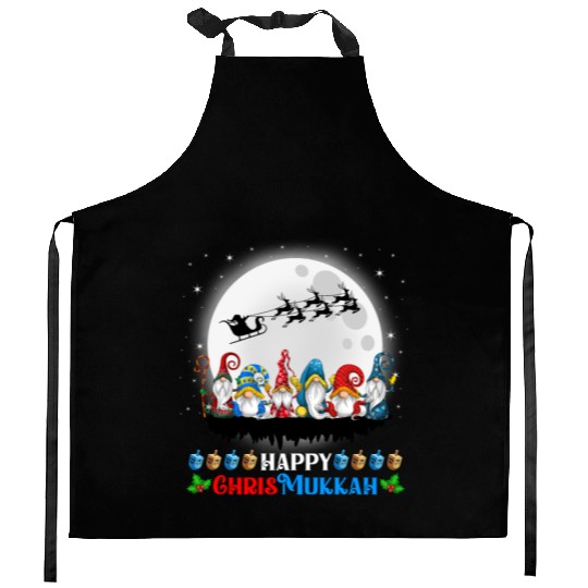 Happy Chrismukkah Gnomes Christmas Hanukkah Kitchen Aprons