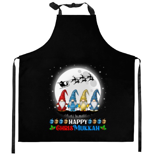 Happy Chrismukkah Gnomes Christmas Hanukkah Kitchen Aprons