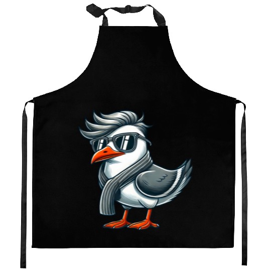 Cool seagull sunglasses summer North Sea Baltic Kitchen Aprons