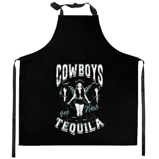 Cowboys and Tequila - Cowgirl Kitchen Aprons