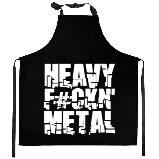 Heavy F#ckin' Metal Hard Rock Fun Music Text Quote Kitchen Aprons