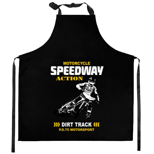 Motorcycle Speedway Racing Kitchen Aprons