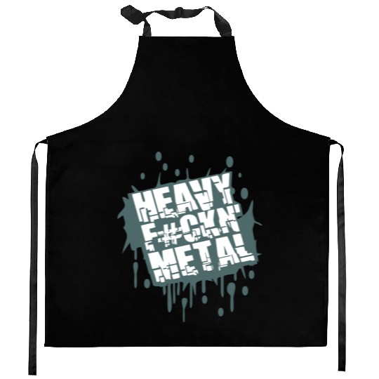 Heavy F#ckin' Metal Hard Rock Music Graffiti Spray Kitchen Aprons