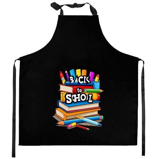 Welcome Back To School , Funny School Icons. Kitchen Aprons