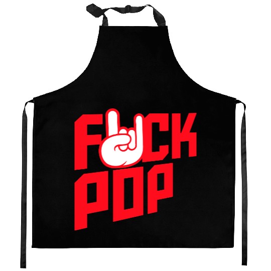 Fuck pop charts music heavy metal fun hand gesture Kitchen Aprons
