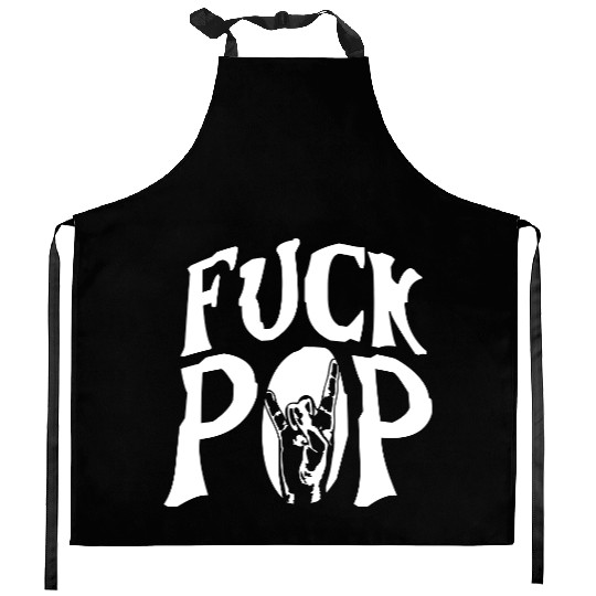 Fuck pop charts music heavy metal fun hand gesture Kitchen Aprons