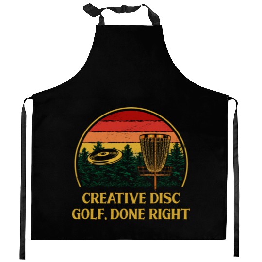 Creative Disc Golf Done Motivational Quote Golfer Kitchen Aprons