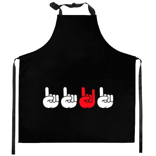 4 Be Different Heavy Metal Hard Rock Hand Gestures Kitchen Aprons